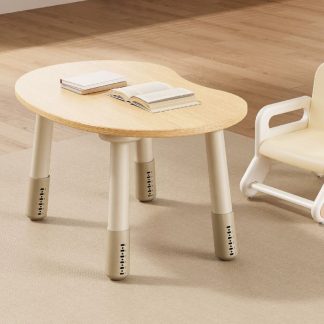 "Natural Finish Lumber Moves Up and Down Kids Computer Desk"