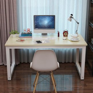 "Natural Wood Finish Kids Computer Desk with Scratch-defiant Wood Top"